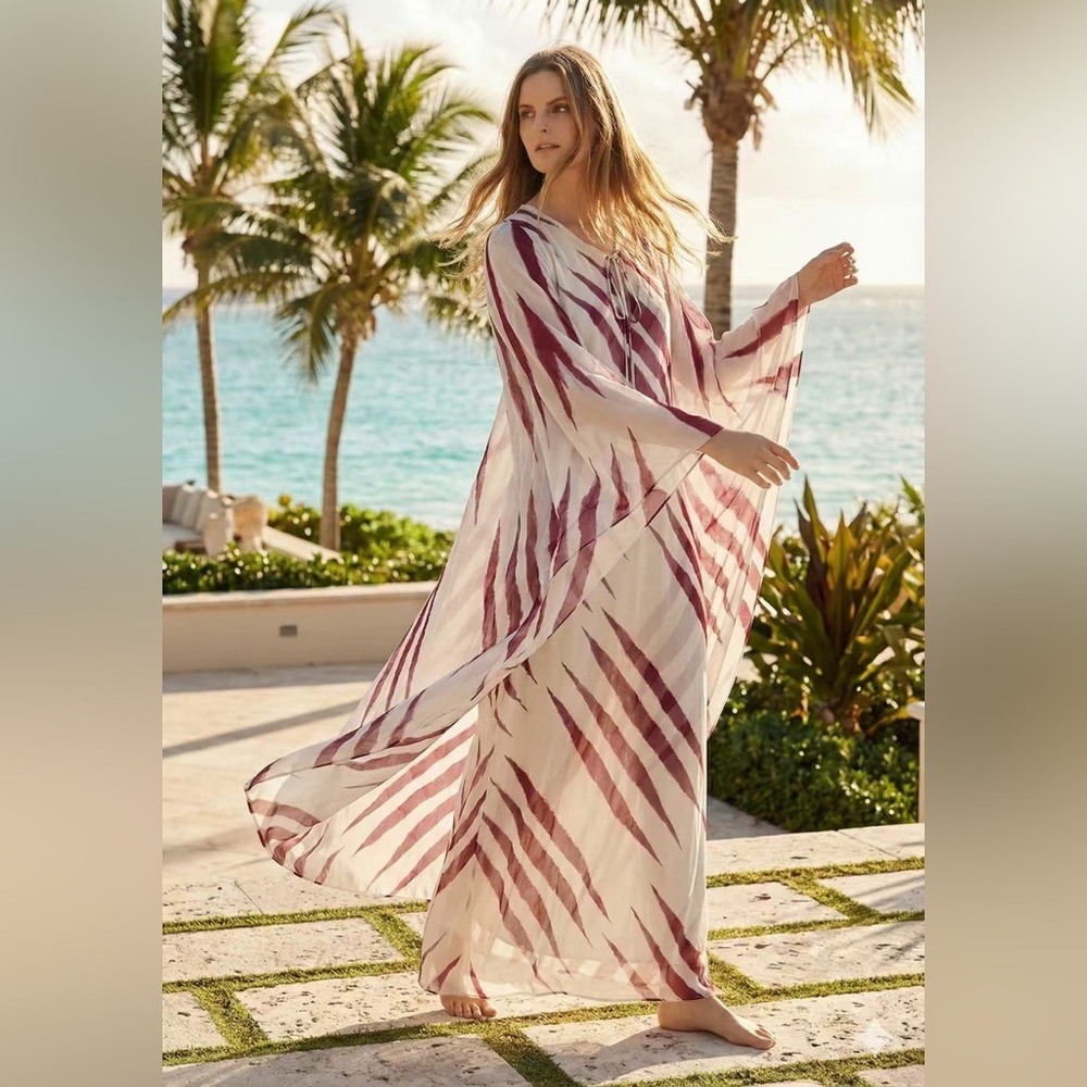 NWT $795 Tory Burch Lucea Caftan Striped Maxi Dress